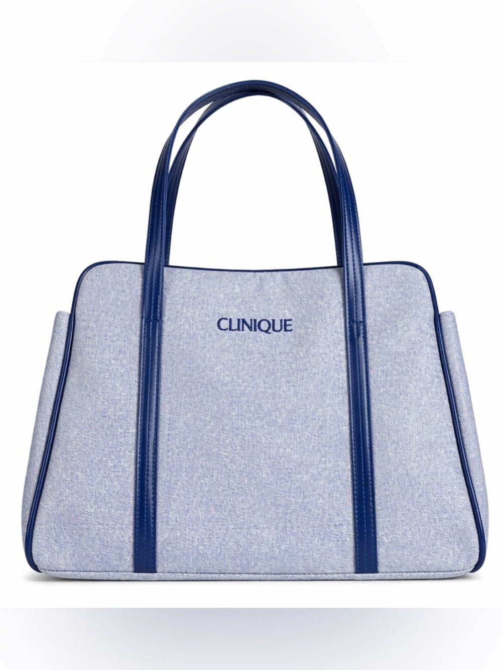 Clinique Light Blue Tote with Navy Trim